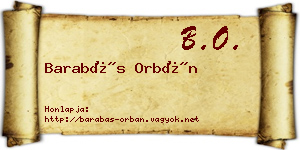 Barabás Orbán névjegykártya